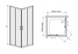Кабина квадратная Sanplast TX профиль серебряный błyszący, рисунок szyby W15- sanitbuy.pl
