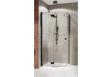 Кабина угловая симметрическая Radaway Essenza New Black PTJ 90x90 двери левые, profil чёрный, стекло бесцветное