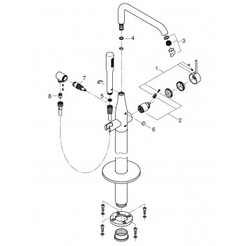 Смеситель для ванны напольный Grohe Essence wys. 780 - 860 mm, хром, однорычажный- sanitbuy.pl