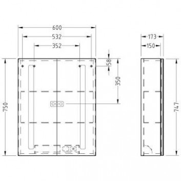 Шкафчик Villeroy&Boch с зеркалом i oświetleniem LED 75x60cm, белая- sanitbuy.pl