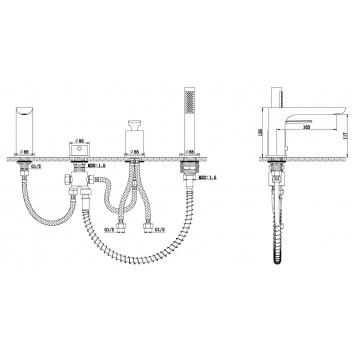 Смеситель Kohlman Experience Black для раковины напольный wys. 295mm, чёрный мат.- sanitbuy.pl