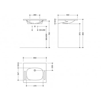 Раковина Hewi M40 подвесной 65x55cm, белая- sanitbuy.pl