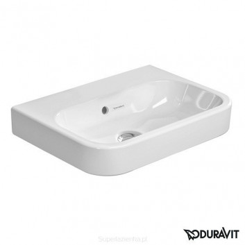 Накладная раковина Duravit Happy D, 600x460, без отверстия под смеситель, белый