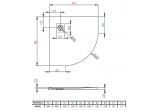 Поддон Radaway Kyntos A, полукруглый, 90x90, конгломерат, белый