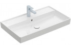 Раковина с тумбой Villeroy&Boch Collaro, 80x47cm, шлифованный низ, z переливом, CeramicPlus, Weiss Alpin