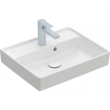 Раковина Villeroy&Boch Collaro, 55x44cm, z переливом, CeramicPlus, Stone White