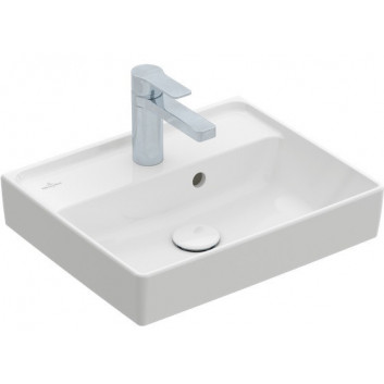 Раковина Villeroy&Boch Collaro, 55x44cm, z переливом, CeramicPlus, Stone White