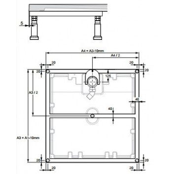 Стеллаж Huppe EasyFlat dla поддона o wymiarach 90x90cm