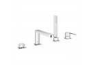 Смеситель для ванны на 4 отверстия Grohe Plus, напольный, с душевым набором, хром