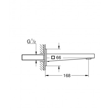 Излив для ванны Grohe Plus, подвесная, 168mm, хром