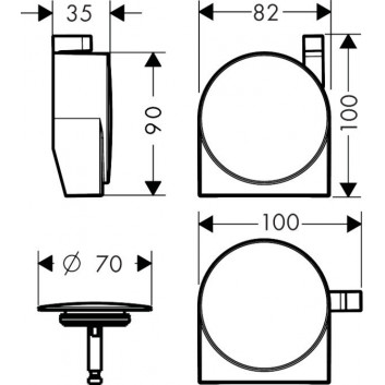 Hansgrohe Exafill S, внешний элемент, чёрный мат.