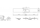 Раковина с тумбой/подвесной/regulowana Marmorin Ugo 2500, правая 700-2500x400x137 mm в размере белая 