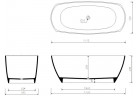 Ванна Marmorin Isar плавно напольный 1750x780x638 mm