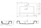 Раковина Marmorin Teo 90, 90x45 cm,подвесной или встраиваемая в столешницу