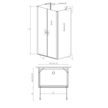 Двери для душа Radaway Nes KDS II 120, левые, 1200x2000mm, серебряный profil