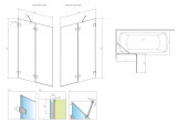 Шторки на ванну Radaway Euphoria PND 100, левый, стекло бесцветное, 1000-1010x1500mm, profil хром