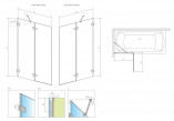 Шторки на ванну Radaway Euphoria PNJ 60, стекло бесцветное, 600-610x1500mm, profil хром