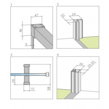 Шторки на ванну Radaway Euphoria PNJ 60, стекло бесцветное, 600-610x1500mm, profil хром