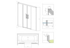 Шторки на ванну Radaway Idea PN DWD 140, rozsuwany, стекло бесцветное, 140x150cm, profil хром