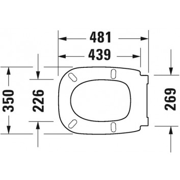 Сидение WC Duravit D-Code Vital, odbojnik угловой, длинный петля, 50x37cm, белая