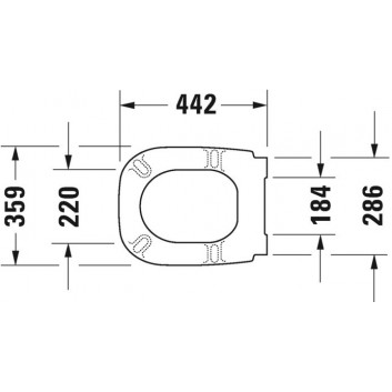 Сидение WC Duravit D-Code Vital, с микролифтом, 48x35cm, белая