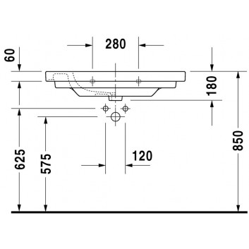 Раковина с тумбой Duravit D-Code, 105x48cm, один otwór pod baterię, белая