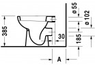 Раковина напольный Duravit D-Code, 48x35cm, перелив горизонтальный, HygieneGlaze, белая
