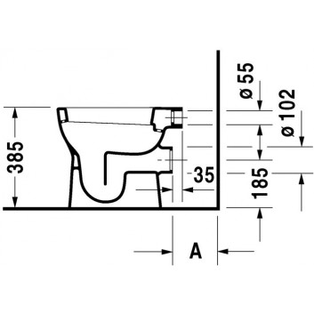 Раковина напольный Duravit D-Code, 48x35cm, перелив горизонтальный, HygieneGlaze, белая