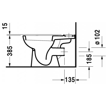 Раковина напольный Duravit D-Code, 65x36cm, перелив вертикальный, HygieneGlaze, белая