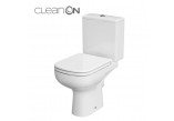 Kompakt WC Cersanit City CleanOn, 67x37,5cm, раковина bezkołnierzowa, сидение slim duroplastowa с микролифтом, перелив горизонтальный, doprowadzenie wody od boku, белый