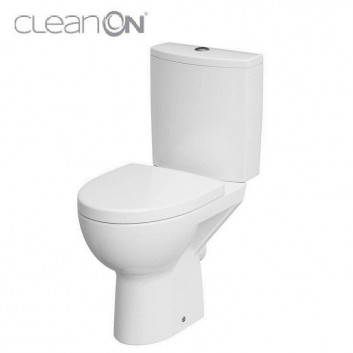 Kompakt WC Cersanit Parva, 59,5x36cm, сидение duroplastowa с микролифтом, перелив вертикальный, doprowadzenie wody od boku, белый