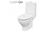 Kompakt WC Cersanit Moduo CleanOn, bezkołnierzowa раковина, 64,5x35,6cm, сидение slim с микролифтом, перелив горизонтальный, doprowadzenie wody od boku, белый