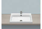Накладная раковина Alape Stream SR-Series, прямоугольная, 650x472mm, z переливом, отверстие под смеситель, AB.SR650H, белая