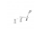 Смеситель для ванны Gessi Rilievo, на 3 отверстия, 2 выходы wody, душевой набор, хром