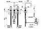Смеситель для раковины на 3 отверстия Gessi Inciso, напольный, высота 145mm, клапан automatyczny, uchwyty krzyżowe, хром