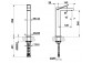 Смеситель для раковины Gessi Rettangolo K, напольный, высота 299mm, излив 128mm, клапан automatyczny, хром