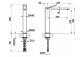 Смеситель для раковины Gessi Rettangolo K, напольный, высота 299mm, излив 209mm, клапан automatyczny, хром