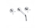 Смеситель для раковины на 3 отверстия Kludi Nova Fonte Classic, подвесная, излив 240mm, uchwyty krzyżowe, хром