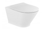 Раковина подвесная WC Roca Gap Rimless Round, 54x35,5cm, bez kołnierza, с крышкой с микролифтом slim duroplast, белая
