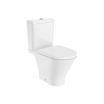 Раковина подвесная WC Roca Gap Rimless Round, 54x35,5cm, bez kołnierza, с крышкой с микролифтом slim duroplast, белая