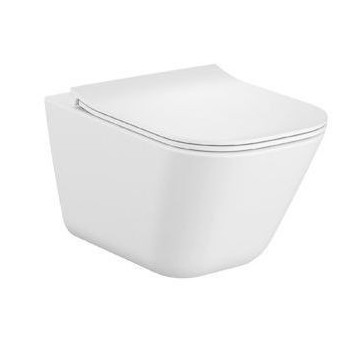 Раковина подвесная WC Roca Gap Rimless Round, 54x35,5cm, bez kołnierza, с крышкой с микролифтом slim duroplast, белая