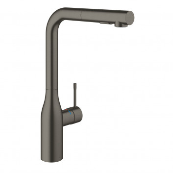 Смеситель для мойки Grohe Essence, высота 348mm, выдвижной излив, 2 strumienie, brushed hard graphite