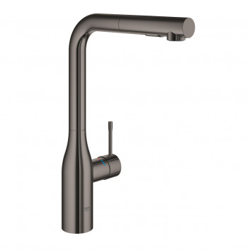 Смеситель для мойки Grohe Essence, высота 348mm, выдвижной излив, 2 strumienie, brushed hard graphite