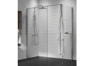 Душевая кабина Walk-In Novellini Kaudra H+H Frame, 180x100cm, вариант левосторонний, с полкой, profil чёрный мат.