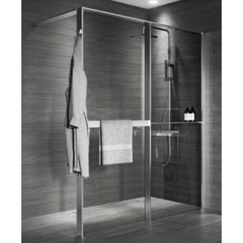 Перегородка для душа Walk-In для ниши Novellini Kaudra HN Frame, 180x200cm, вариант правосторонний, профиль белый мат.