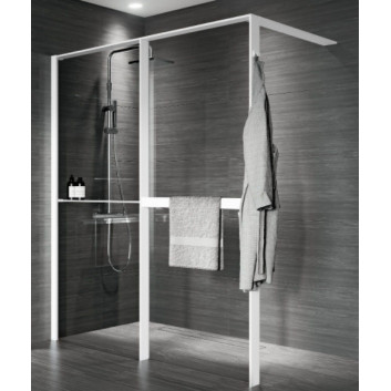 Перегородка для душа Walk-In для ниши Novellini Kaudra HN Frame, 180x200cm, вариант правосторонний, профиль белый мат.