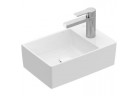 Накладная раковина Villeroy&Boch Memento 2.0, 40x26cm, прямоугольная, без перелива, отверстие под смеситель, Weiss Alpin