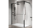 Перегородка для душа Walk-In Novellini Kaudra HWS, 130x200cm, вариант левосторонний, с полкой, профиль серебряный