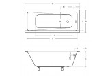 Ванна прямоугольная Besco Modern Slim, 140x70cm, акриловая, белая