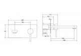 Смеситель для раковины Besco Decco, скрытая, излив 180mm, хром